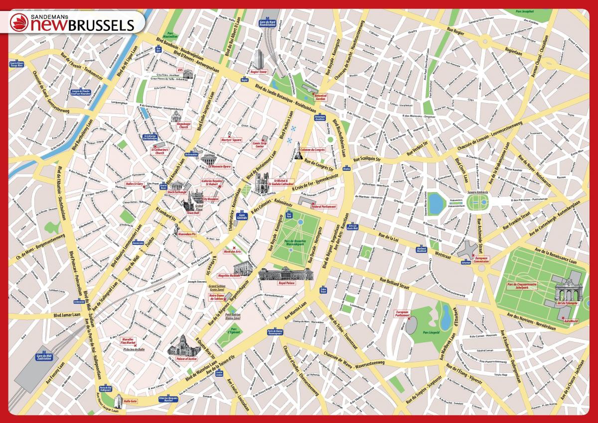 ブリュッセルの記念碑地図