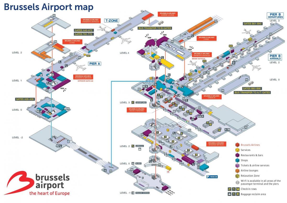 ブリュッセル空港地図