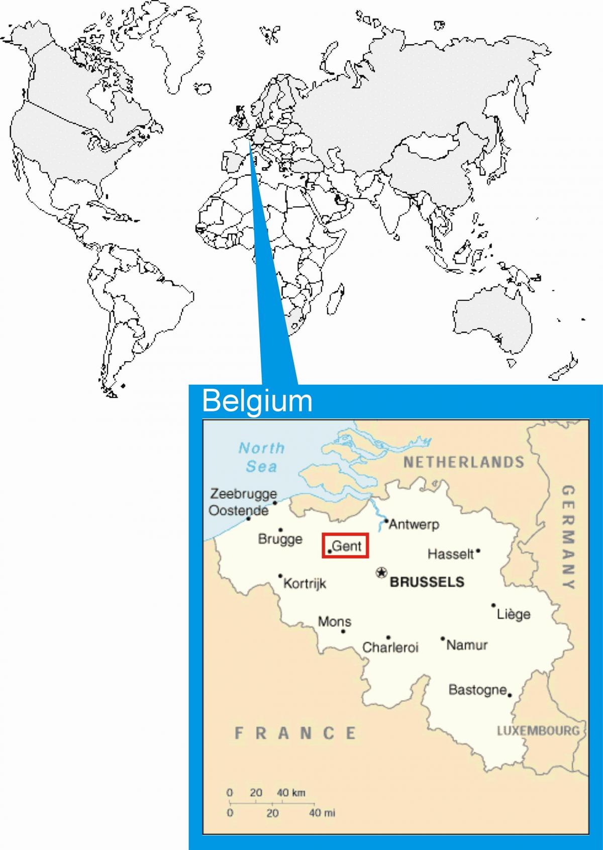 ブリュッセル世界地図