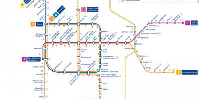 ブリュッセルの路面電車ネットワークの地図