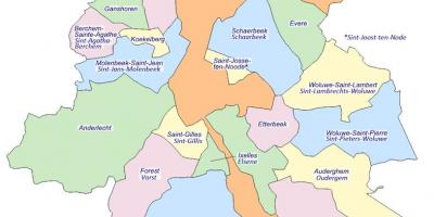 ブリュッセル市町村の地図