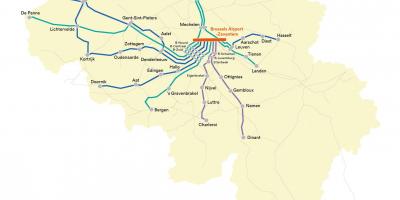 ブリュッセル列車の空港地図