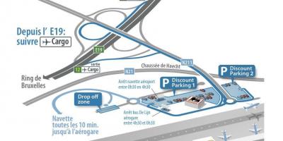 地図のブリュッセル空港駐車場