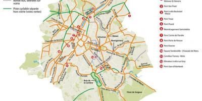 地図のブリュッセル自転車