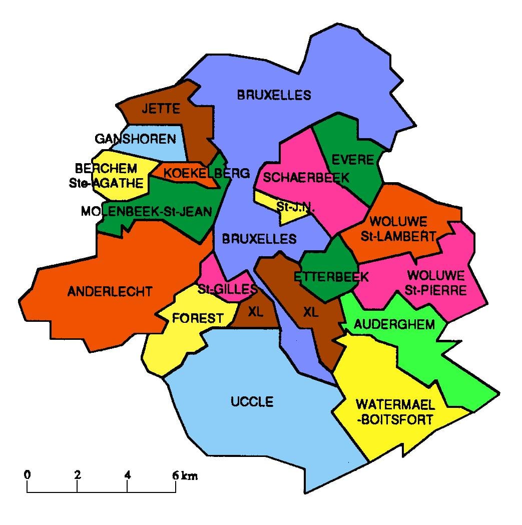 地図のブリュッセル地域