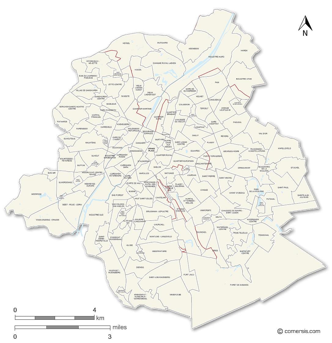 ブリュッセル近隣地図