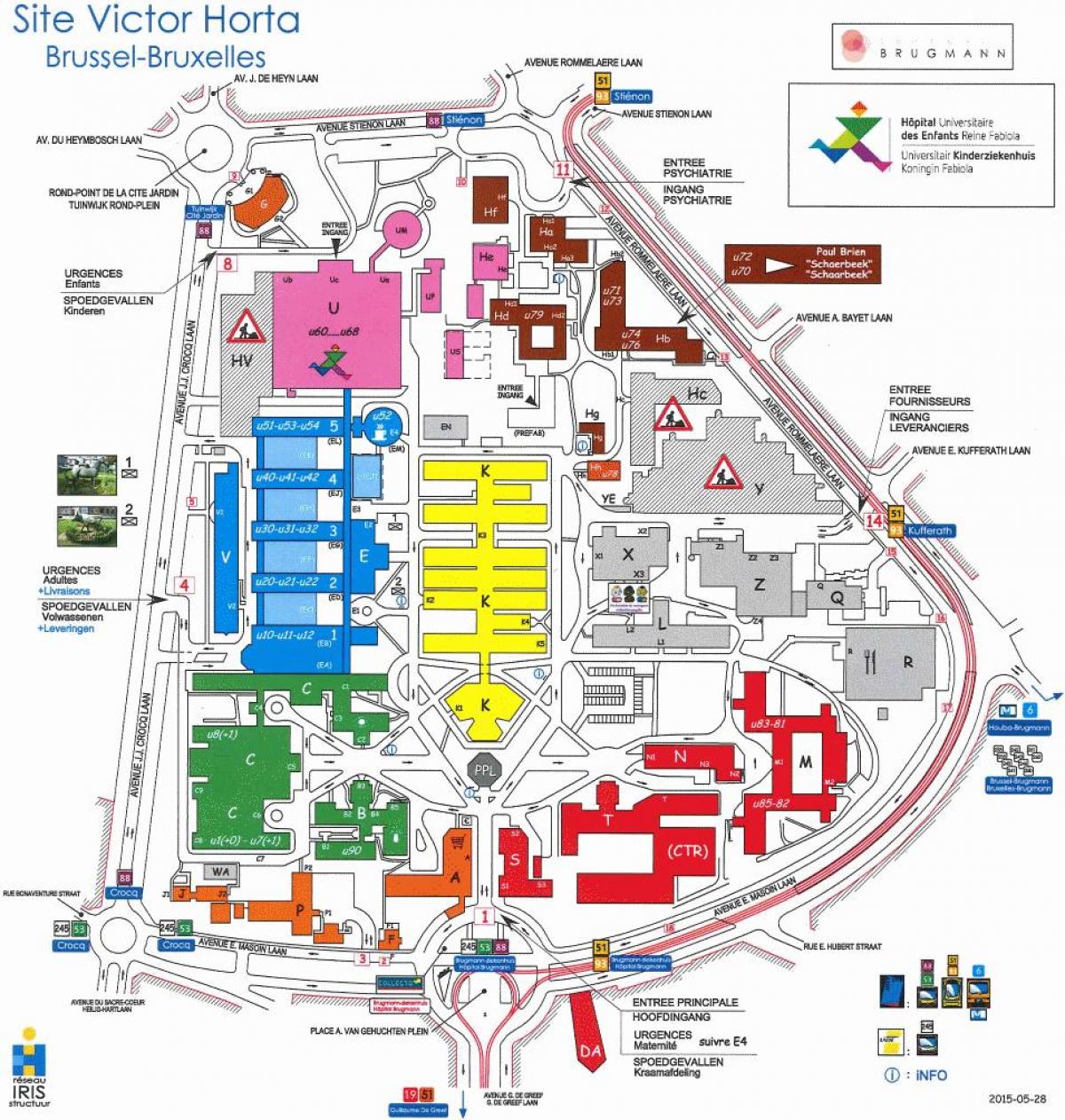 ブリュッセル病院の地図