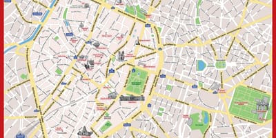 ブリュッセルの記念碑地図