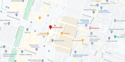 ブリュッセルノール駅での地図