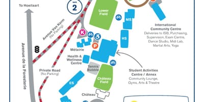 ブリュッセル学校を地図