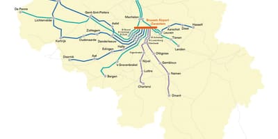 ブリュッセル列車の空港地図