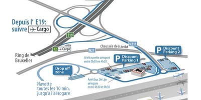 地図のブリュッセル空港駐車場